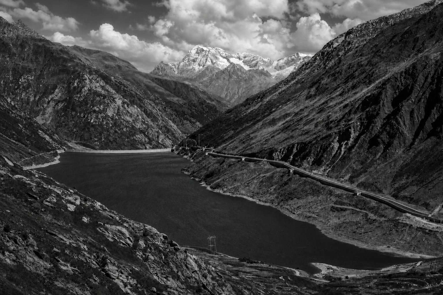 Lukmanier — winding mountain road